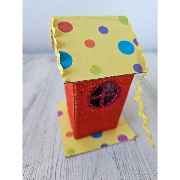 Katherine's collection Orange spring birdhouse glitter unique cardboard Easter - Picture 6 of 9